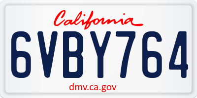 CA license plate 6VBY764