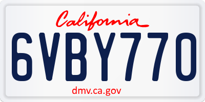 CA license plate 6VBY770