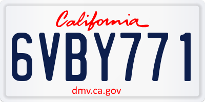 CA license plate 6VBY771