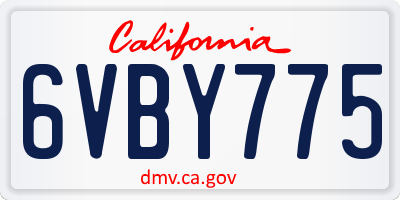 CA license plate 6VBY775