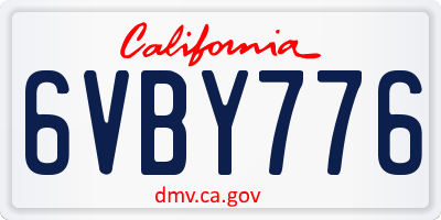 CA license plate 6VBY776