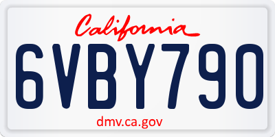 CA license plate 6VBY790