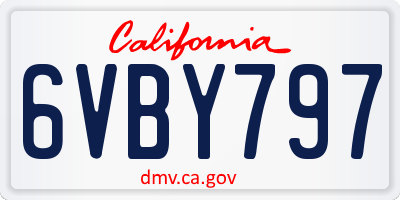 CA license plate 6VBY797