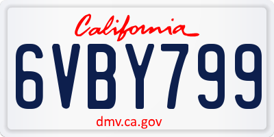 CA license plate 6VBY799
