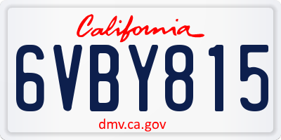 CA license plate 6VBY815