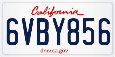CA license plate 6VBY856