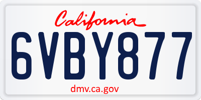 CA license plate 6VBY877