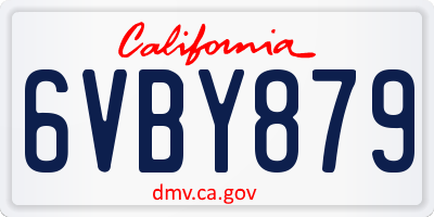 CA license plate 6VBY879