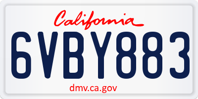 CA license plate 6VBY883