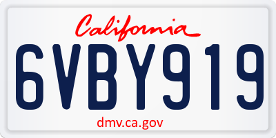 CA license plate 6VBY919