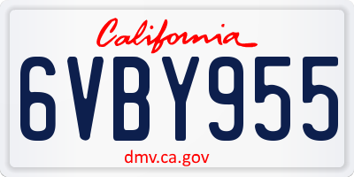 CA license plate 6VBY955