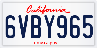 CA license plate 6VBY965