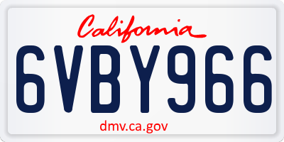 CA license plate 6VBY966