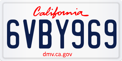 CA license plate 6VBY969