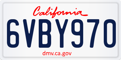 CA license plate 6VBY970