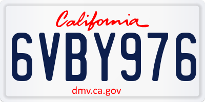 CA license plate 6VBY976