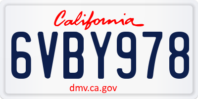 CA license plate 6VBY978