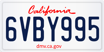 CA license plate 6VBY995