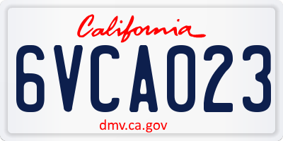 CA license plate 6VCA023