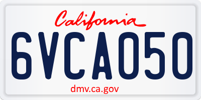 CA license plate 6VCA050