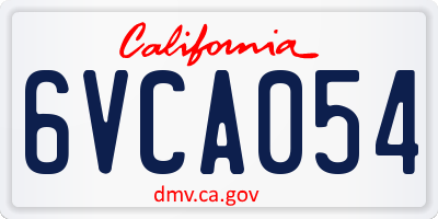 CA license plate 6VCA054