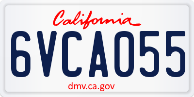 CA license plate 6VCA055
