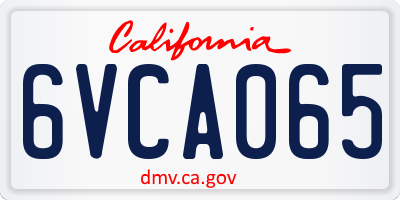 CA license plate 6VCA065