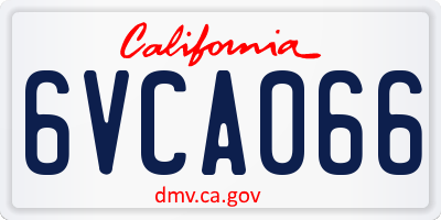 CA license plate 6VCA066