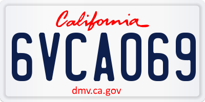 CA license plate 6VCA069