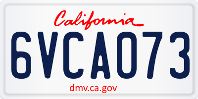 CA license plate 6VCA073