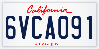 CA license plate 6VCA091