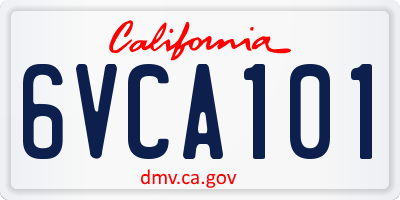 CA license plate 6VCA101