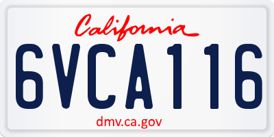 CA license plate 6VCA116