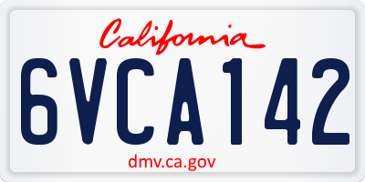 CA license plate 6VCA142