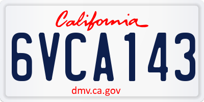 CA license plate 6VCA143
