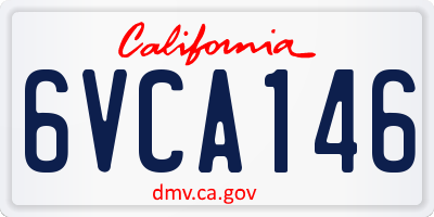 CA license plate 6VCA146