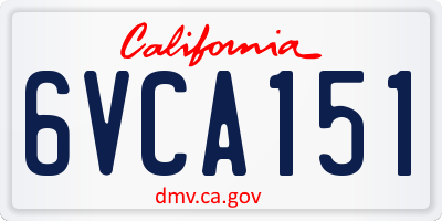 CA license plate 6VCA151