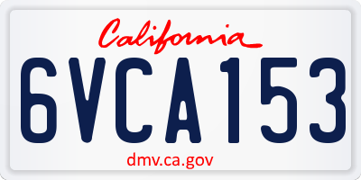 CA license plate 6VCA153