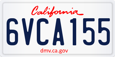 CA license plate 6VCA155