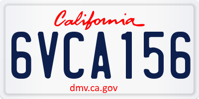 CA license plate 6VCA156