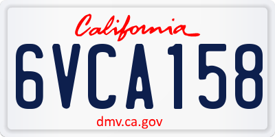 CA license plate 6VCA158