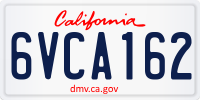 CA license plate 6VCA162