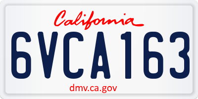 CA license plate 6VCA163