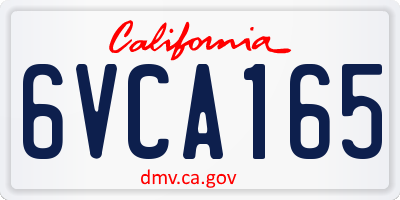 CA license plate 6VCA165