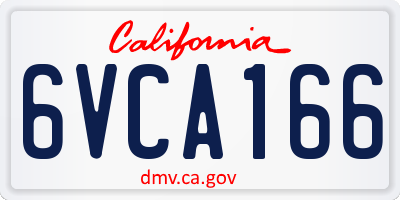 CA license plate 6VCA166
