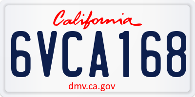CA license plate 6VCA168