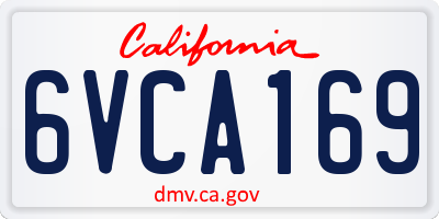 CA license plate 6VCA169