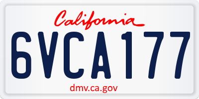 CA license plate 6VCA177