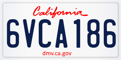 CA license plate 6VCA186