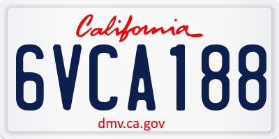CA license plate 6VCA188